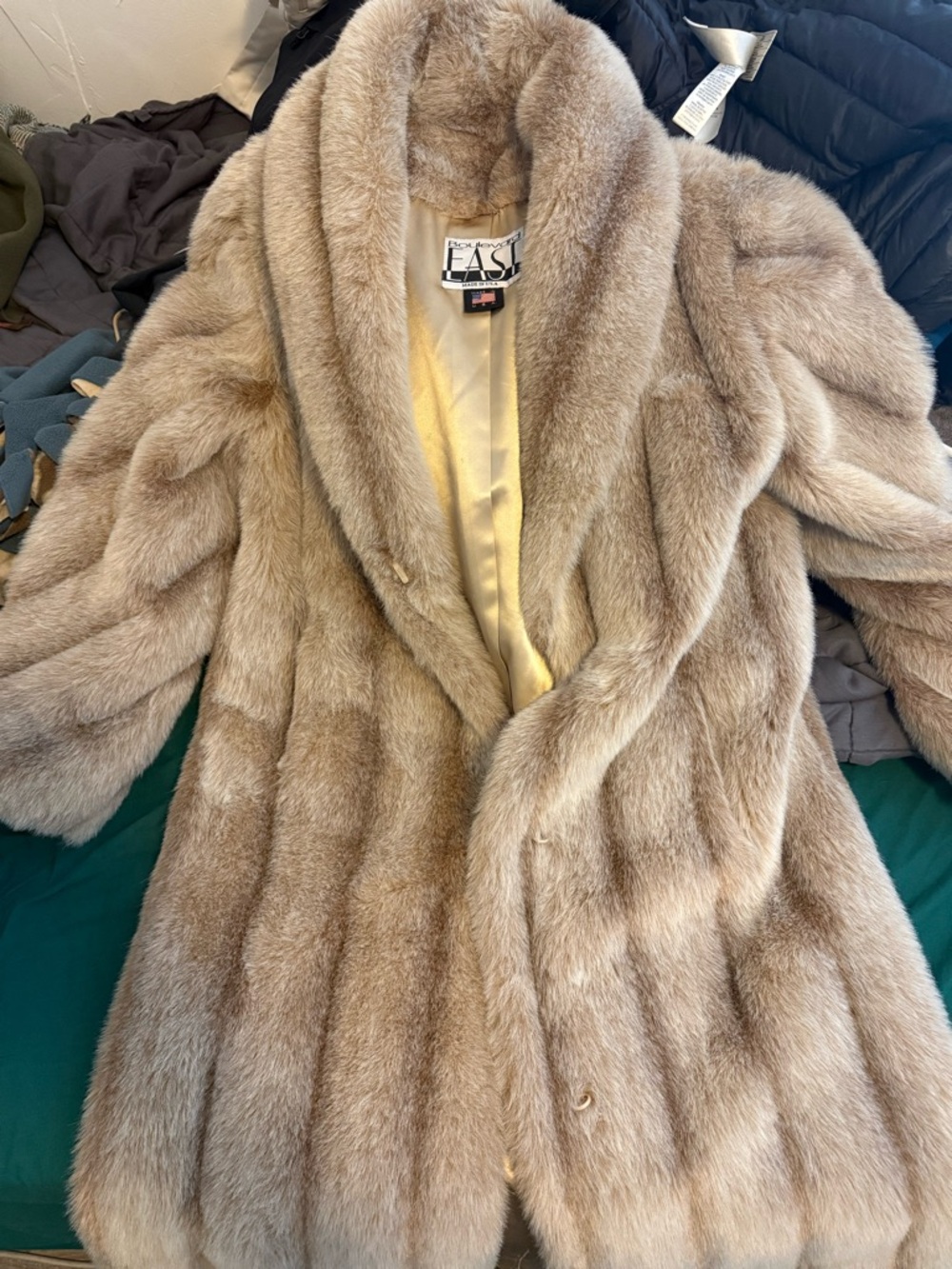 Boulevard East Vintage Fur Trench Coat